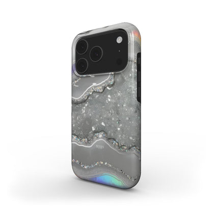 iPhone-deksel med marmormønster farge: sølv – Silver Marble Quartz iPhone MagSafe