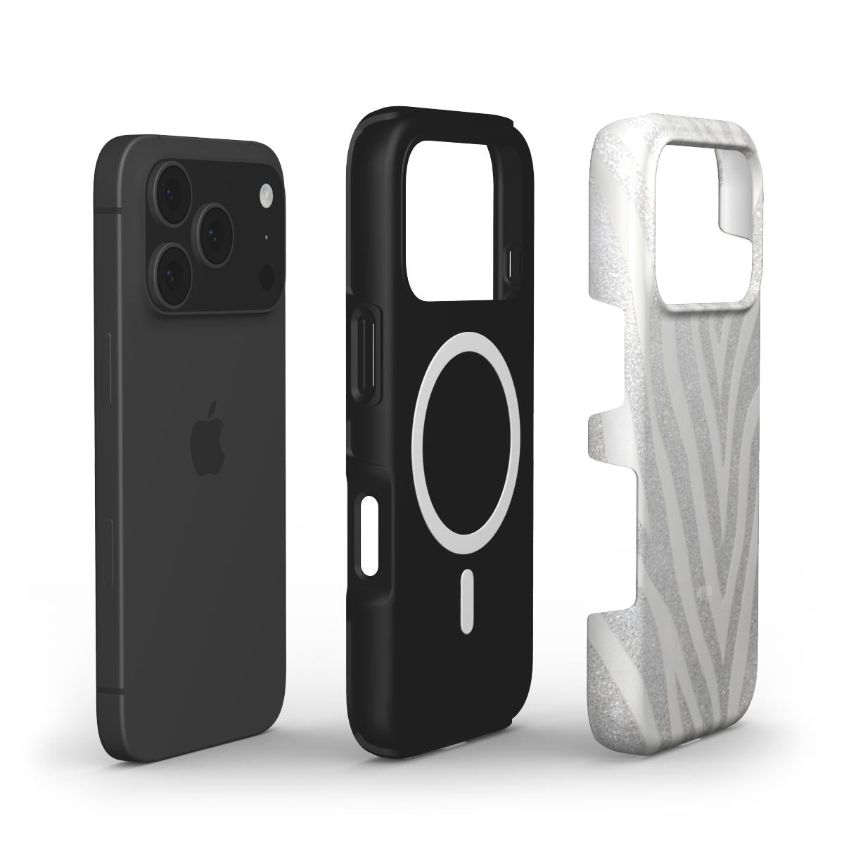 iPhone-deksel med glamorøst design – Glam Zebra iPhone MagSafe