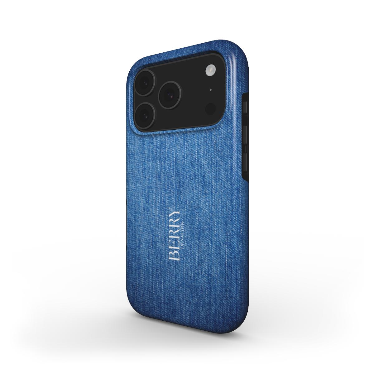 iPhone case with decorative pattern in blue – Blue Jeans iPhone MagSafe