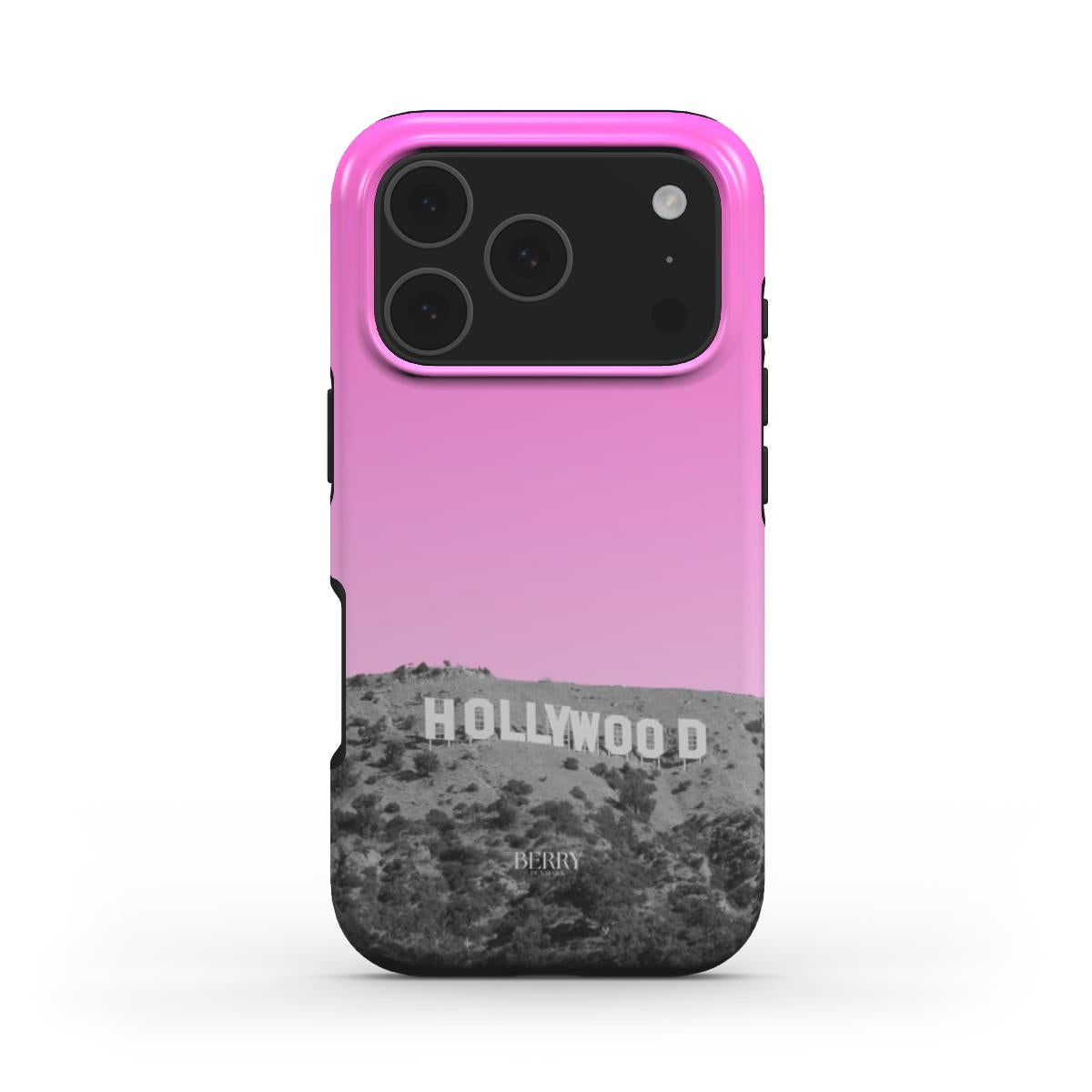 Coque pour iPhone avec aspect bois couleur : rose – Hollywood iPhone MagSafe