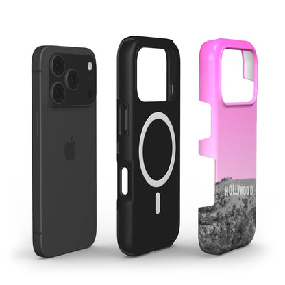 Coque pour iPhone avec aspect bois couleur : rose – Hollywood iPhone MagSafe