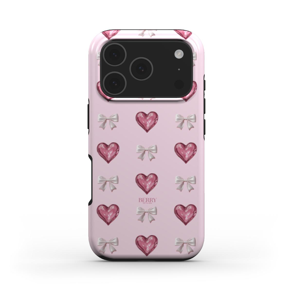 Custodia per iPhone con motivo a cuore colore: rosa – Glass Hearts iPhone MagSafe