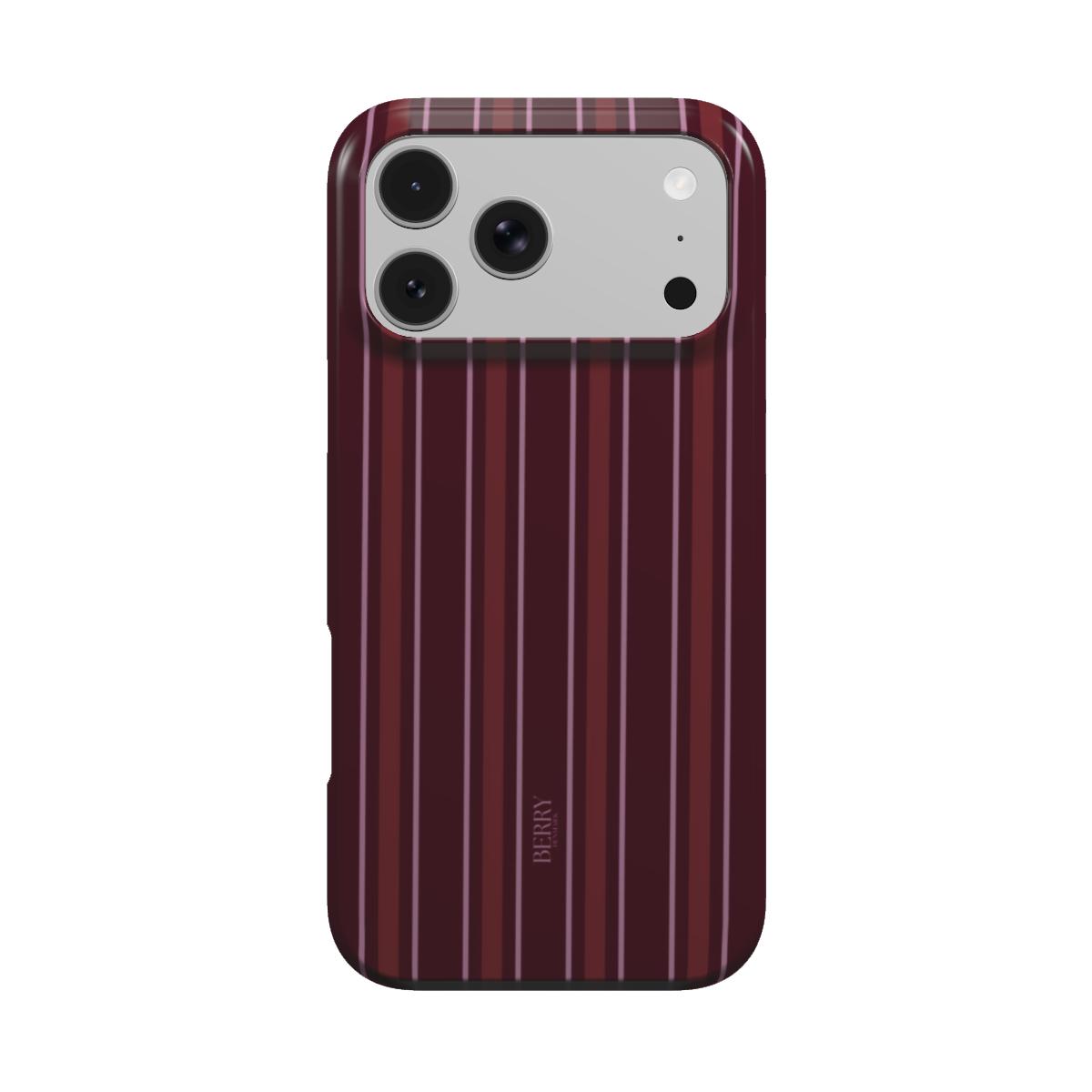 Pomegranate – ボルドーのストライプデザインのiPhoneケース
