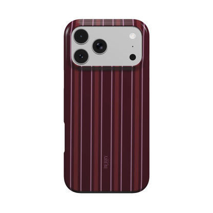 Pomegranate – ボルドーのストライプデザインのiPhoneケース