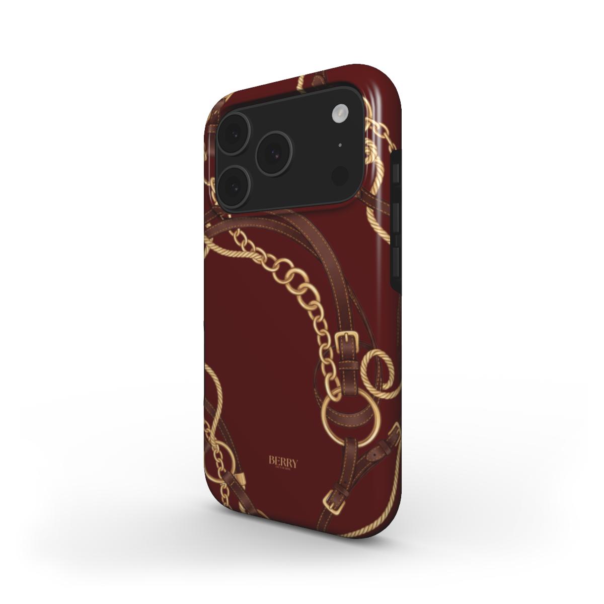 Funda para iPhone con diseño decorativo – Burgundy Equestrian