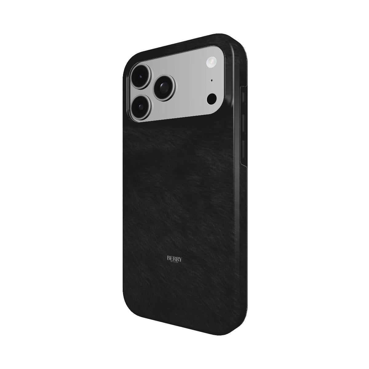 Black Fur mobilcover med dekorativt design i sort