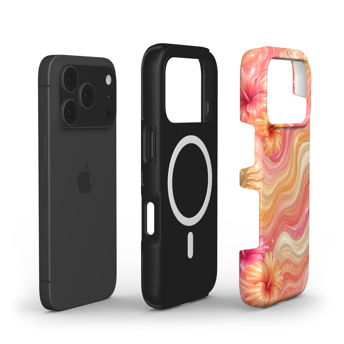 Custodia per iPhone con motivo decorativo – Peach Melba iPhone MagSafe