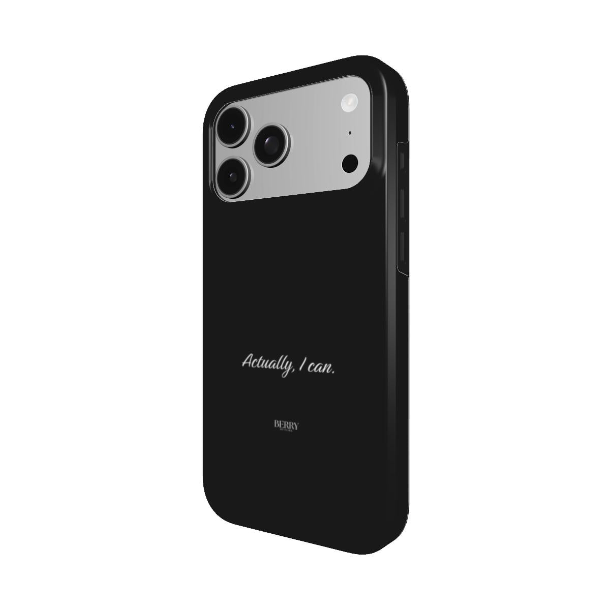 Funda para iPhone con diseño decorativo – Actually, I Can Midnight