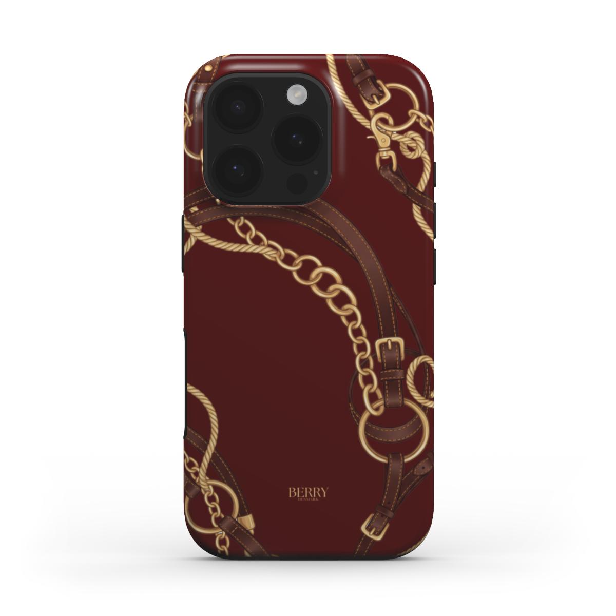 Funda para iPhone con diseño decorativo color: burdeos – Burgundy Equestrian