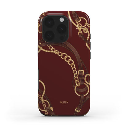 Funda para iPhone con diseño decorativo color: burdeos – Burgundy Equestrian