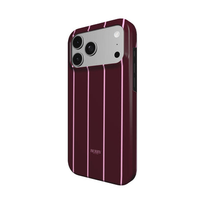 iPhone case with striped design in burgundy – Burgundy Avenue