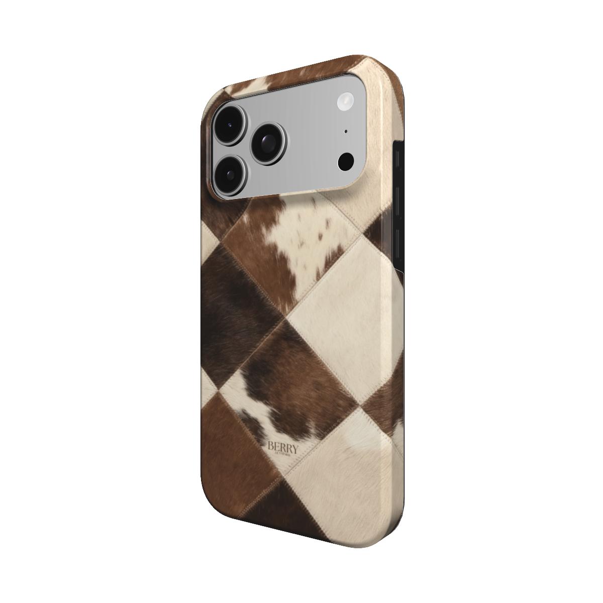 Brunt iPhone-cover med koprint, design Rodeo Chic