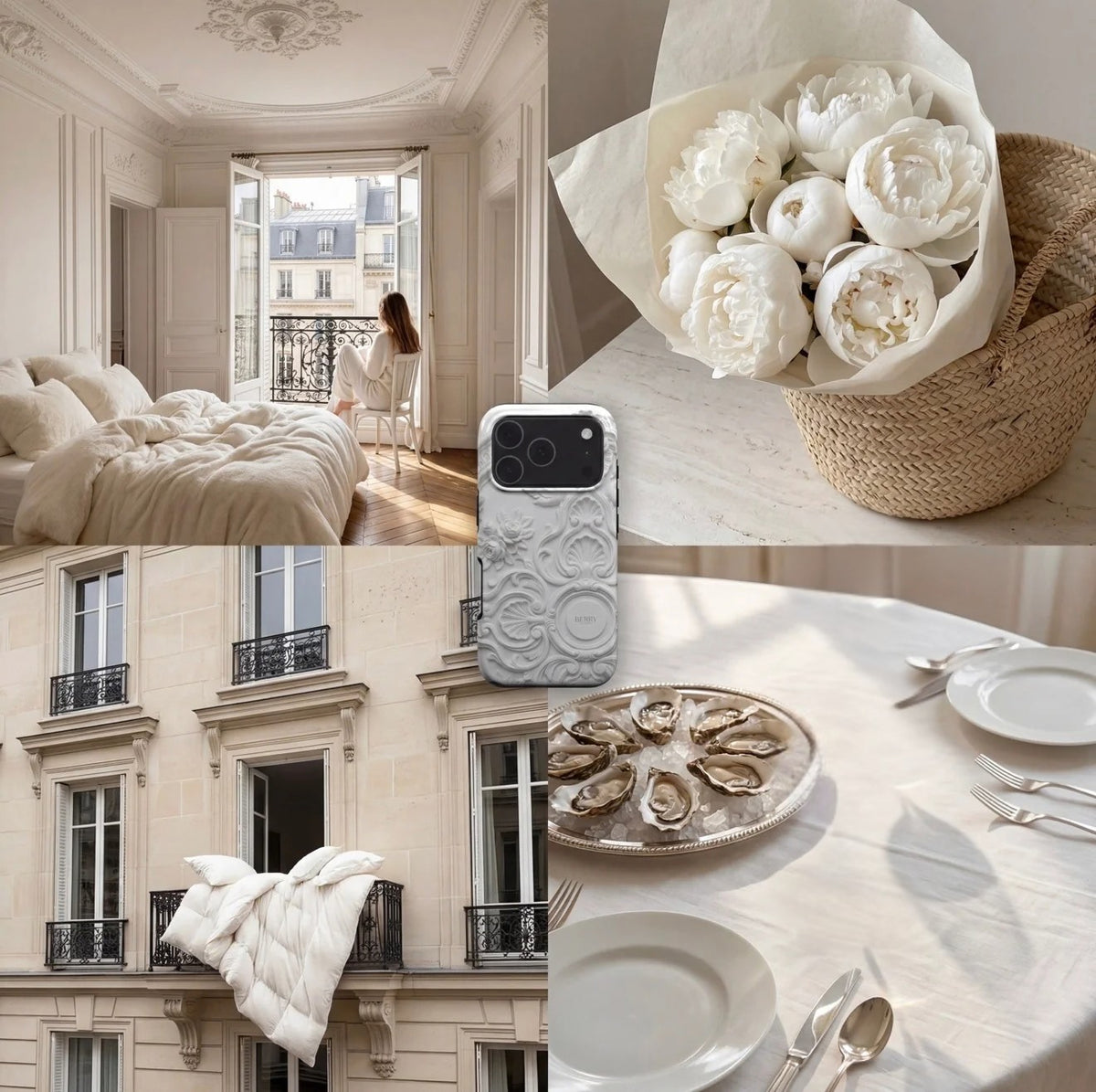 iPhone-Hülle mit dekorativem Muster – Ivory Stucco