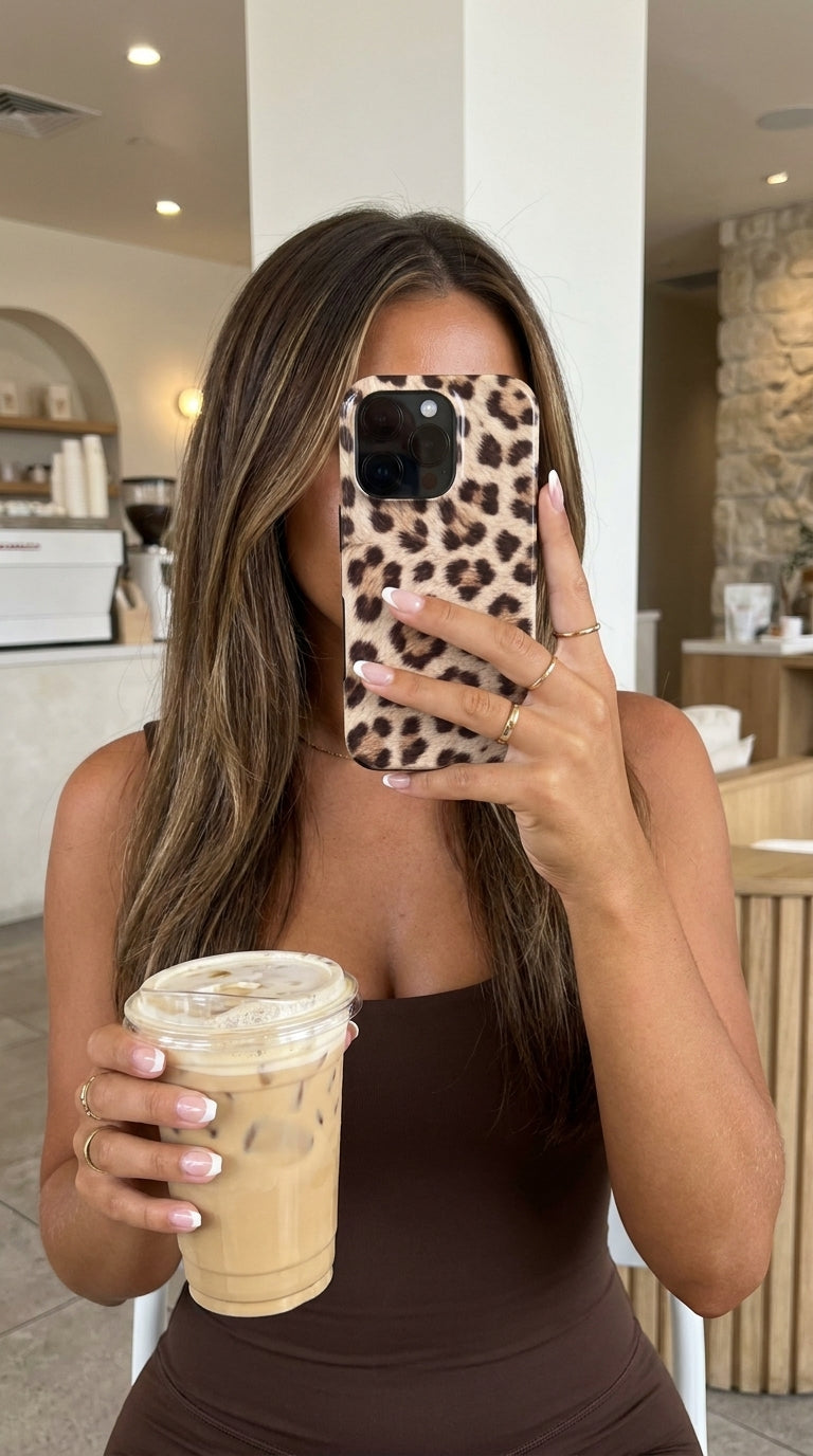 iPhone-Hülle mit Leopardenmuster Farbe: Braun – Wild Honey