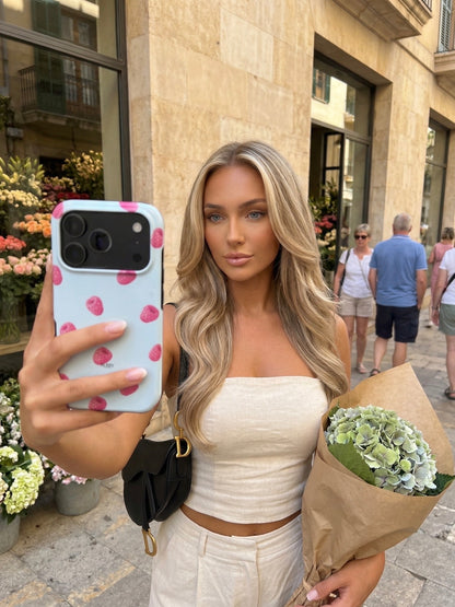 iPhone-hoesje met strak ontwerp voor een persoonlijke look – Raspberry Kisses Sky