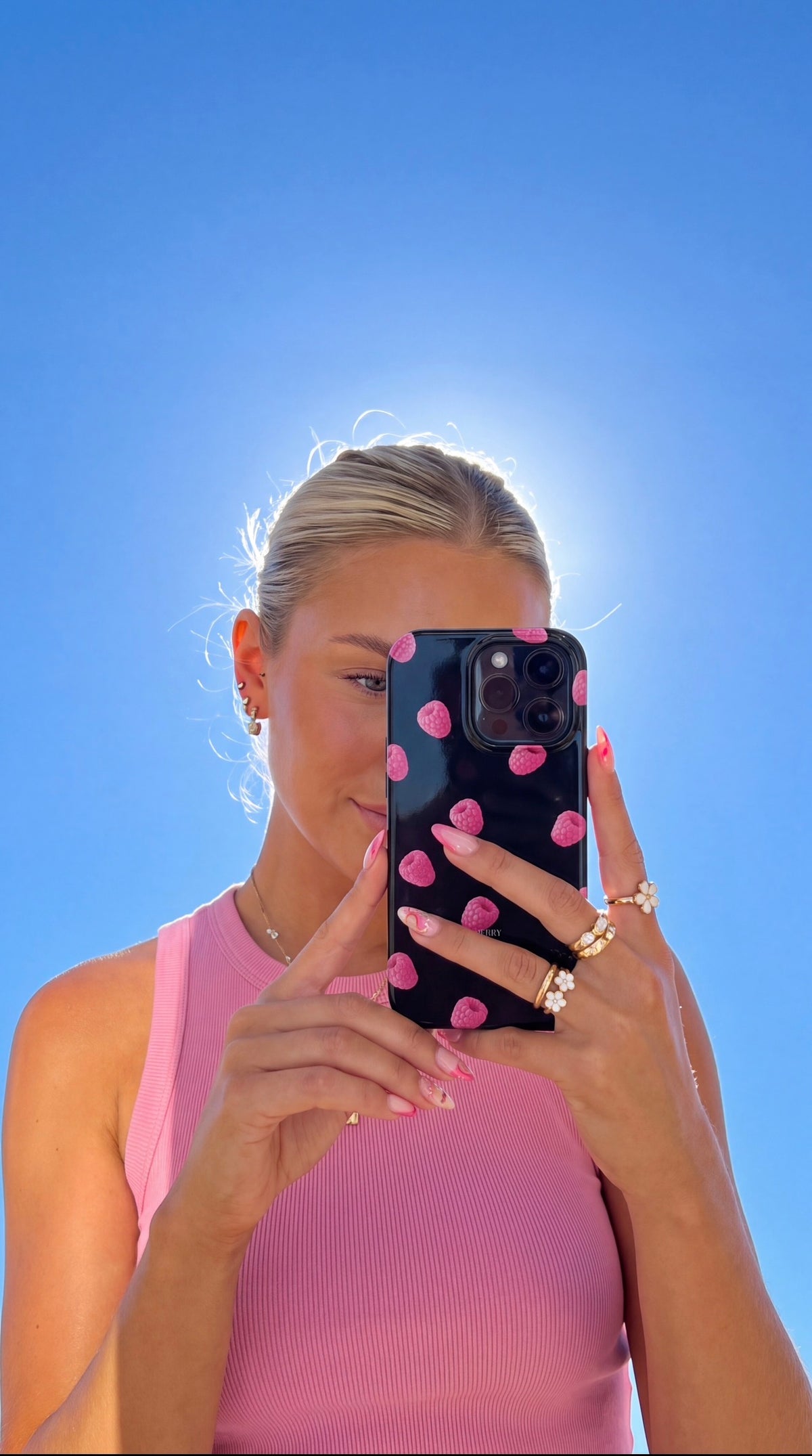 Funda para iPhone con diseño elegante color: rosa – Raspberry Kisses Midnight