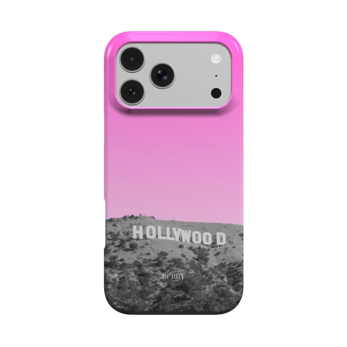 Coque pour iPhone avec veinage de bois couleur : rose – Hollywood