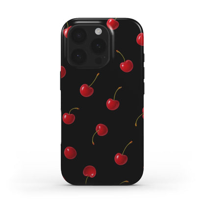 iPhone case with cherry motif – Cherry Kisses Midnight