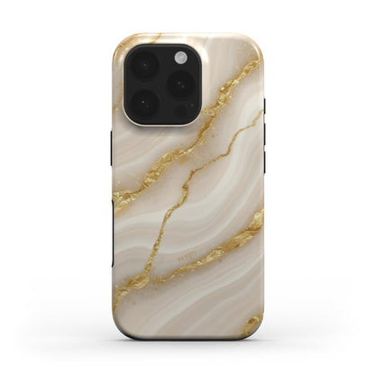 Coque pour iPhone avec motif marbré – Gold Marble Quartz iPhone MagSafe