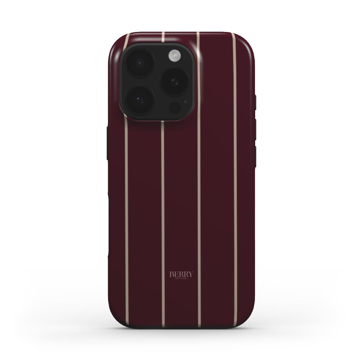 iPhone-Hülle mit Streifendesign – Burgundy Cream