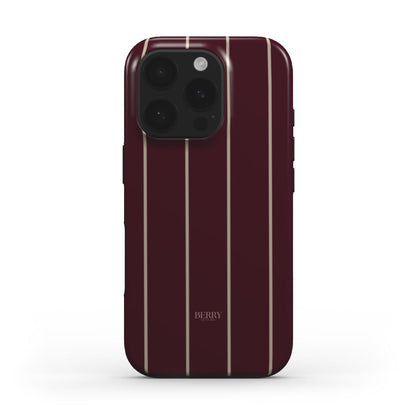 iPhone-Hülle mit Streifendesign – Burgundy Cream