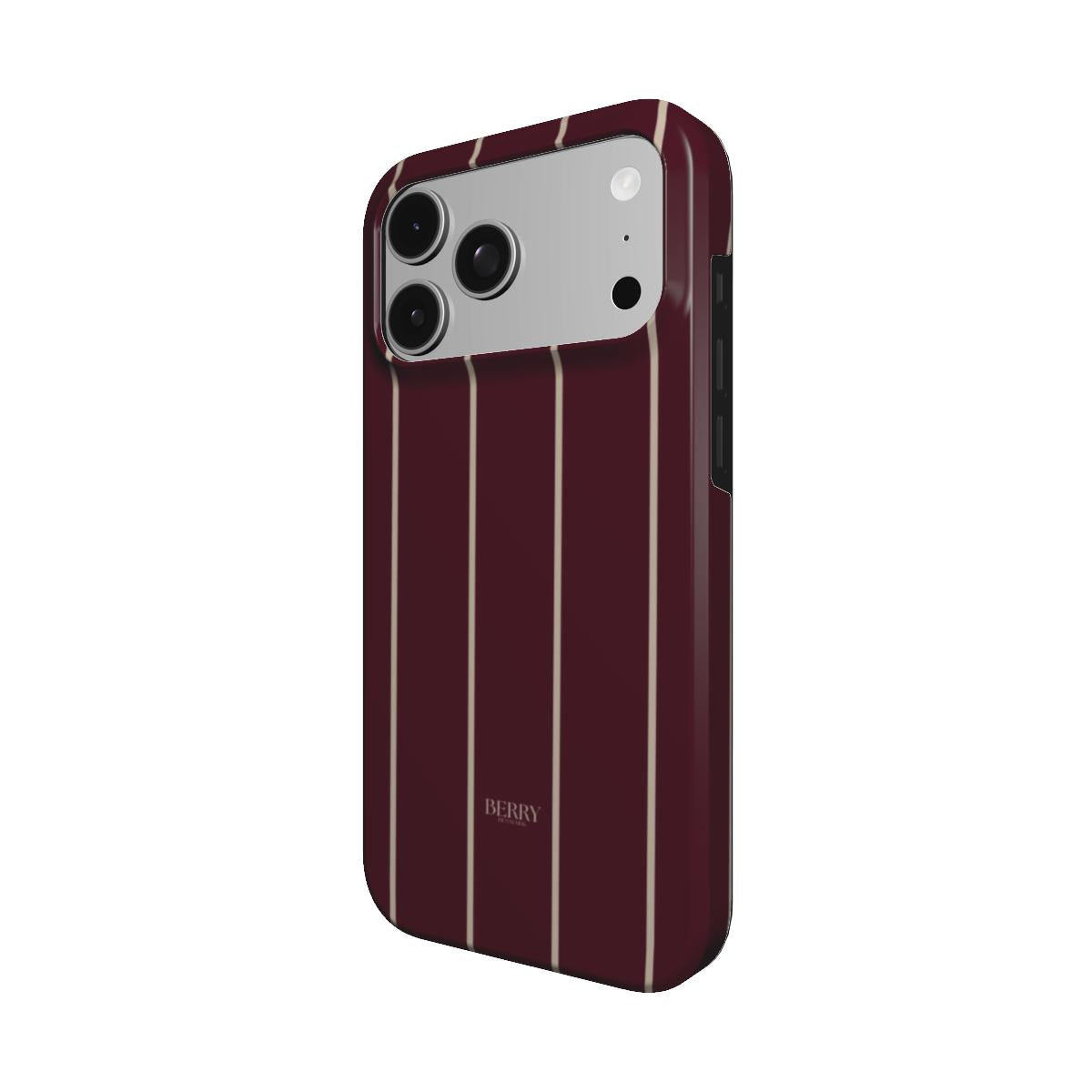 iPhone-Hülle mit Streifendesign – Burgundy Cream
