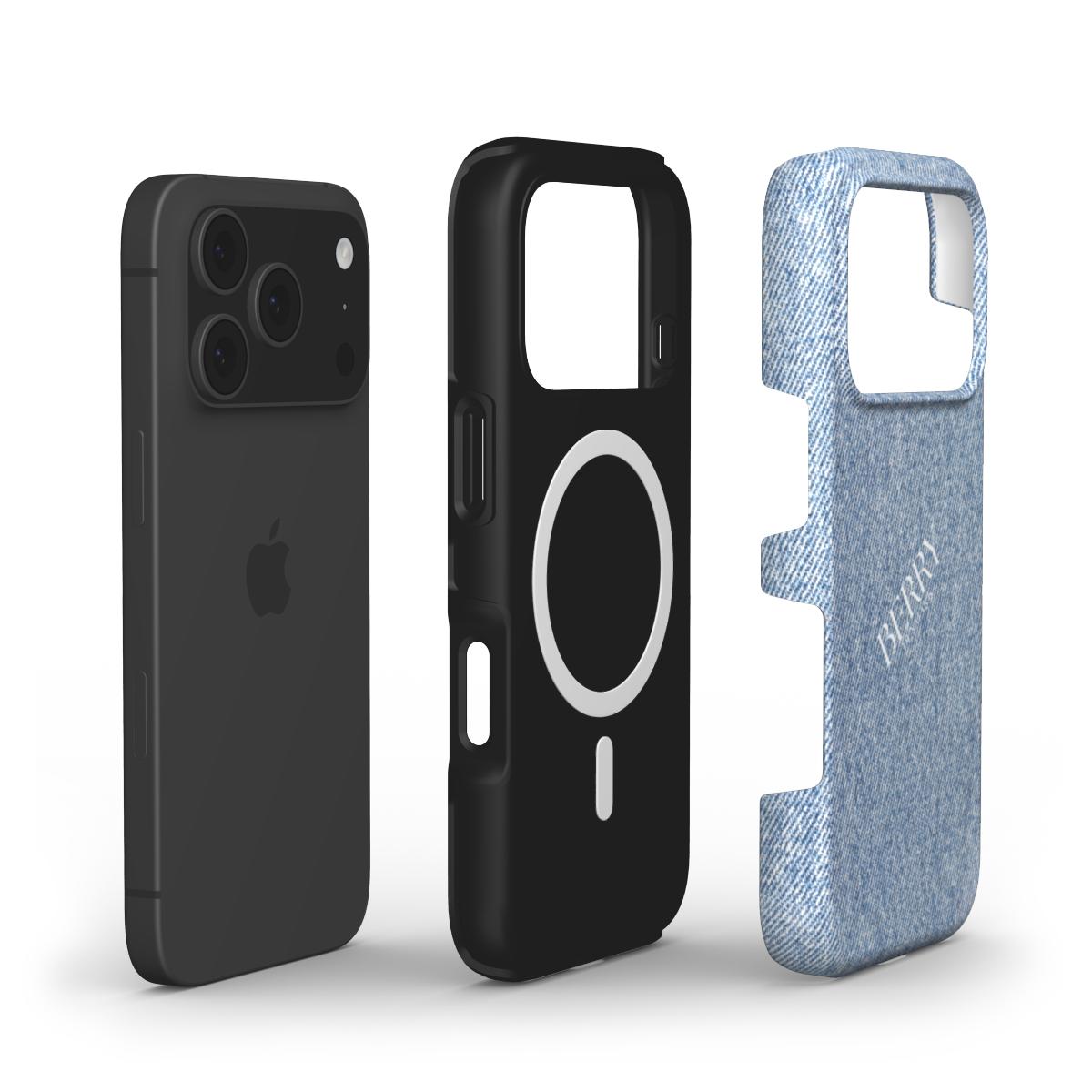 iPhone-Hülle mit schlichtem Design – Denim Girly iPhone MagSafe