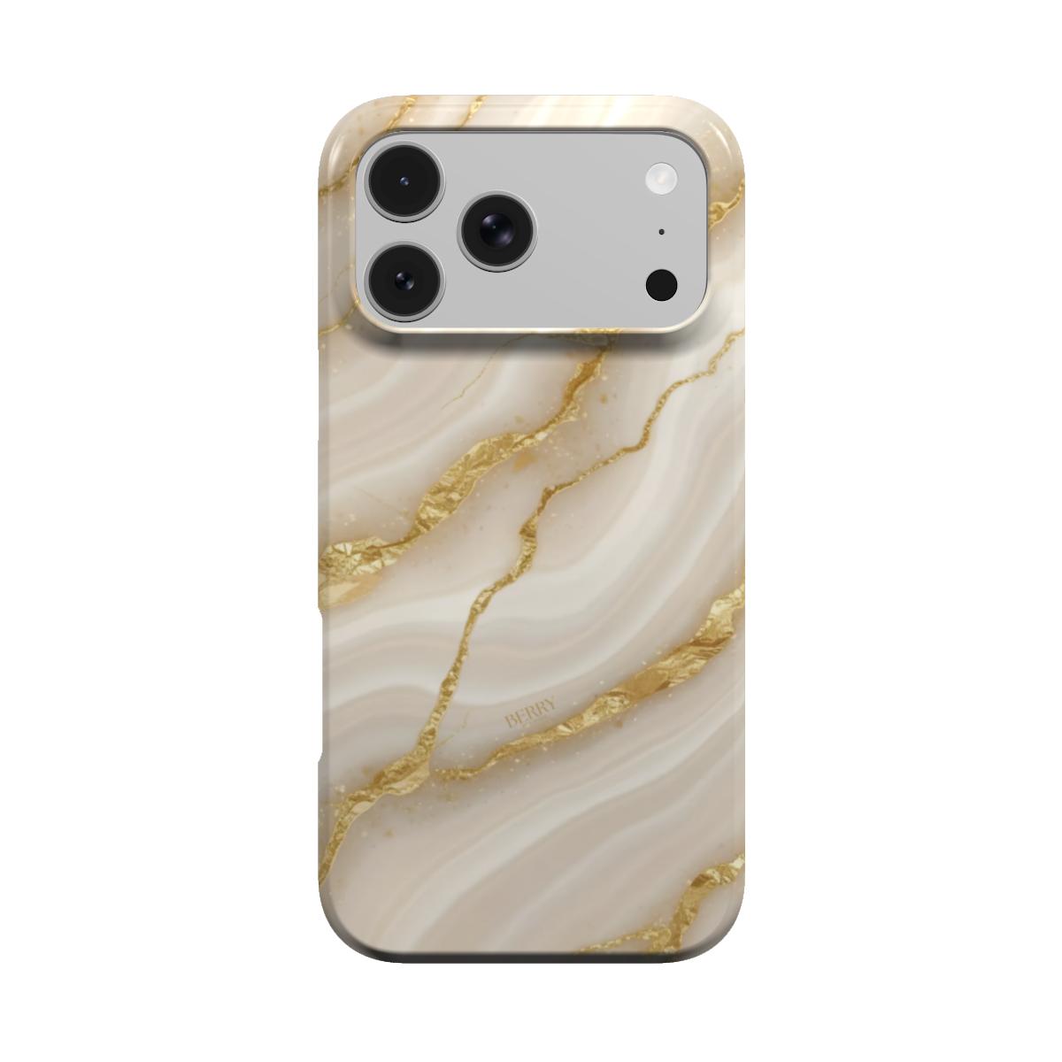 Coque pour iPhone avec motif marbré couleur : doré – Gold Marble Quartz