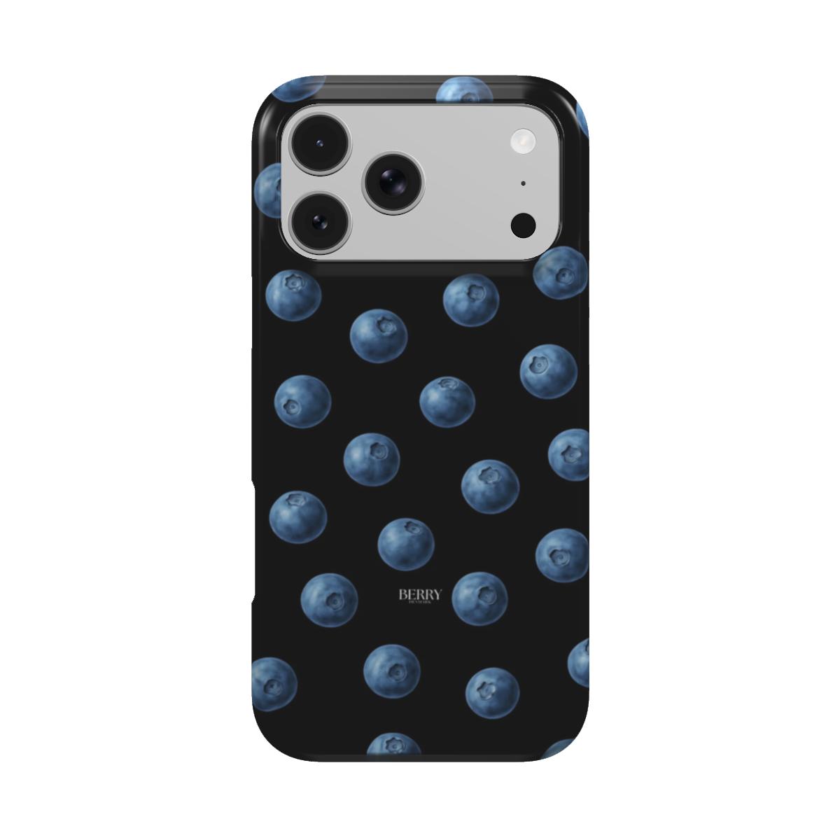 iPhone case with sleek design in blue – Blueberry Kisses Midnight