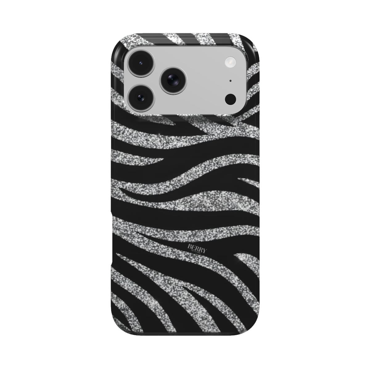 Sort iPhone-cover med dekorativt design – Crystal Zebra