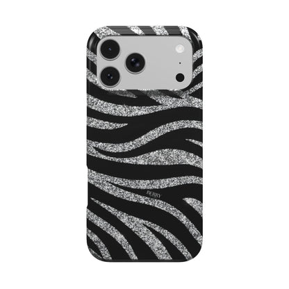 Sort iPhone-cover med dekorativt design – Crystal Zebra