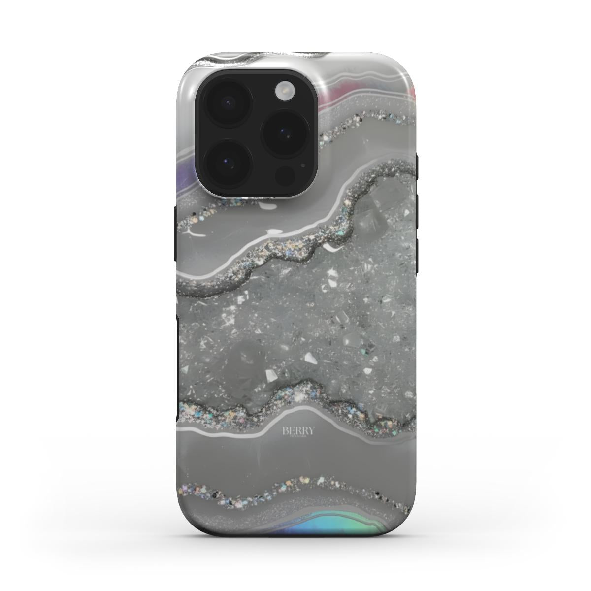 iPhone-deksel med marmormønster – Silver Marble Quartz iPhone MagSafe