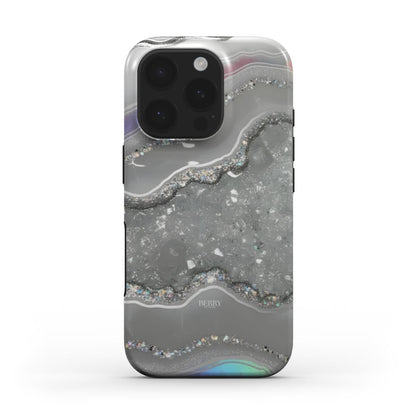 iPhone-deksel med marmormønster – Silver Marble Quartz iPhone MagSafe