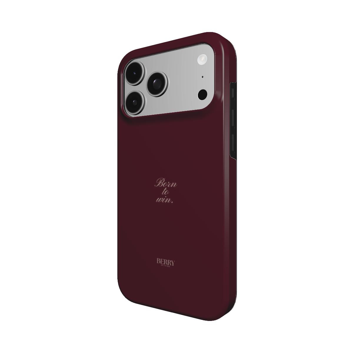 iPhone-skal med stilren design färg: vinröd – Born to Win