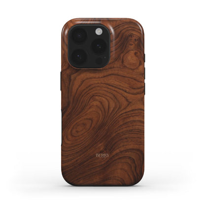 iPhone case with wood grain pattern in brown – Chestnut iPhone MagSafe