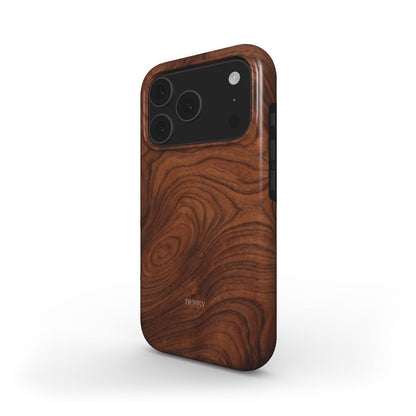 iPhone case with wood grain pattern in brown – Chestnut iPhone MagSafe