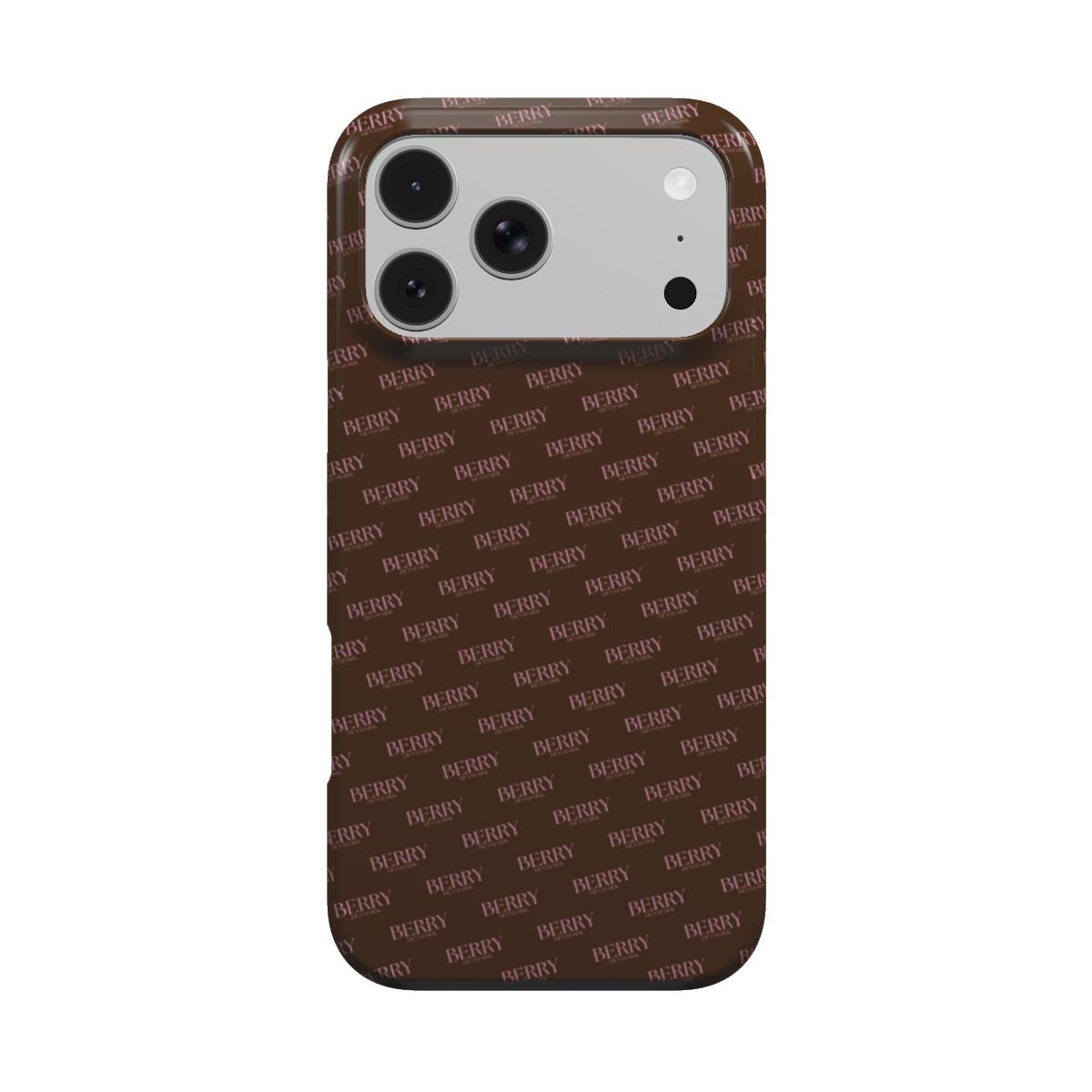 iPhone-skal med stilren design färg: rosa – Mocha Monogram iPhone MagSafe
