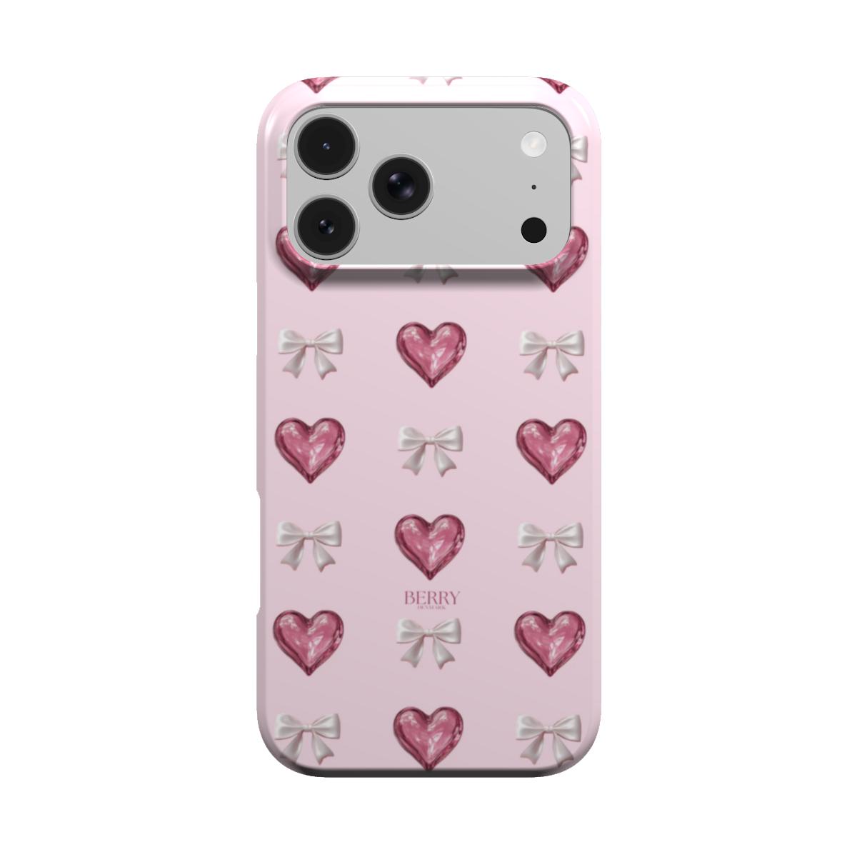 Custodia per iPhone con motivo a cuore colore: rosa – Glass Hearts