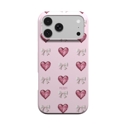 Custodia per iPhone con motivo a cuore colore: rosa – Glass Hearts