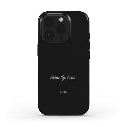 Funda para iPhone con diseño decorativo – Actually, I Can Midnight
