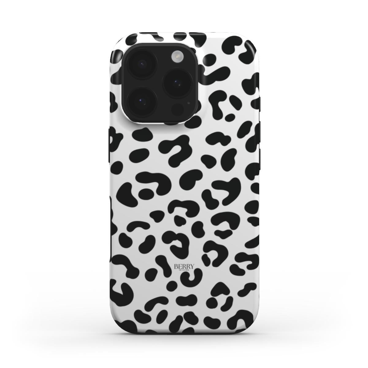 Coque pour iPhone avec imprimé léopard couleur : blanc – White Leopard
