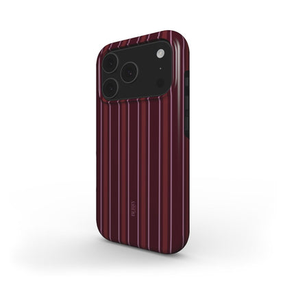 Pomegranate – ボルドーのストライプデザインのiPhoneケース