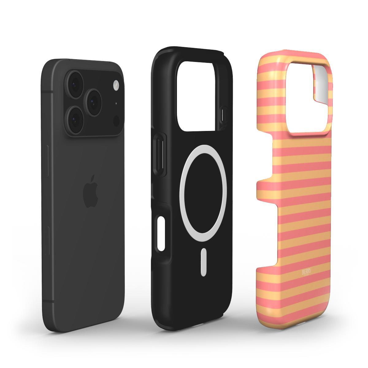 iPhone-hoesje met strepen – Peach iPhone MagSafe