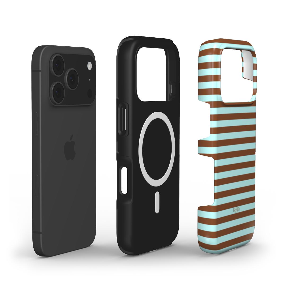 iPhone-Hülle mit Streifen Farbe: Blau – Blueberry Cookie