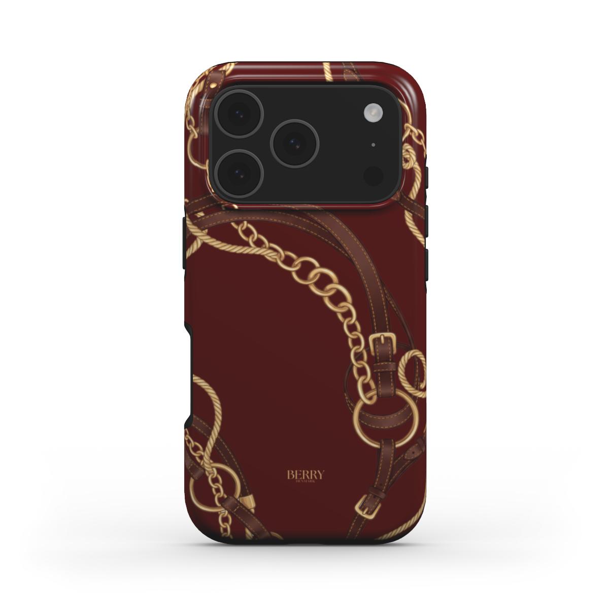 Funda para iPhone con diseño decorativo color: burdeos – Burgundy Equestrian