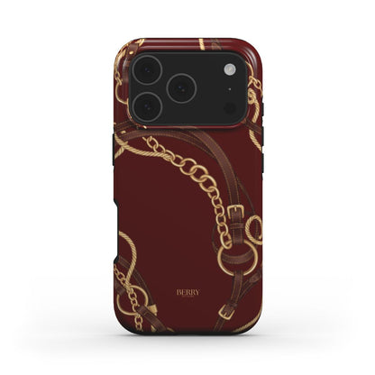 Funda para iPhone con diseño decorativo color: burdeos – Burgundy Equestrian