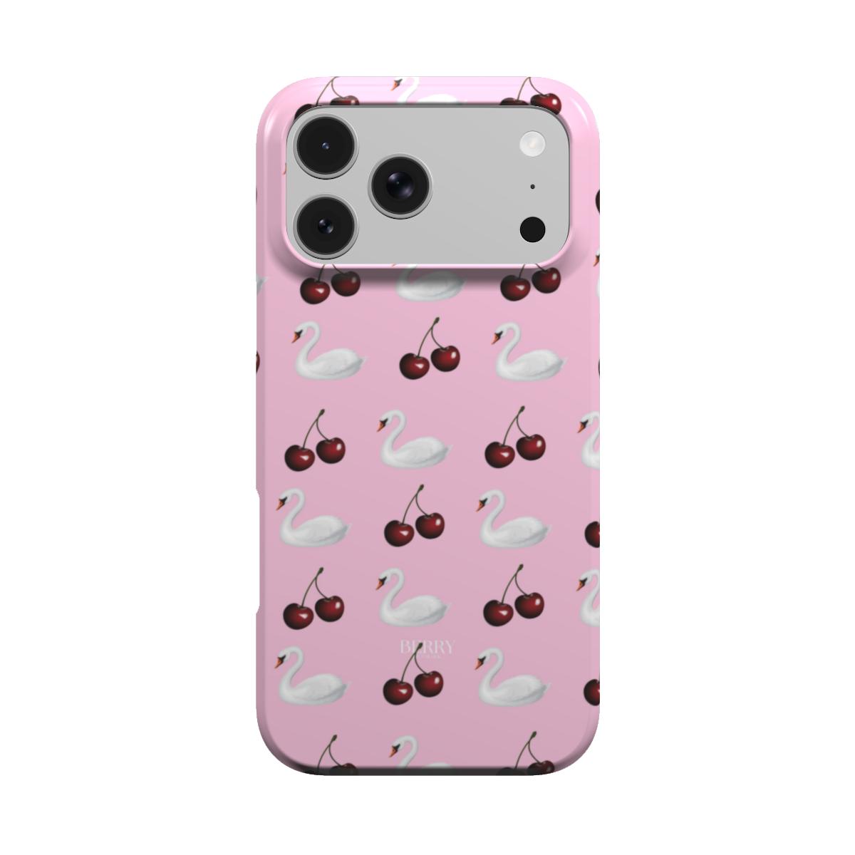Coque pour iPhone avec motif de cerises – Cherry Swan