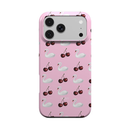 Coque pour iPhone avec motif de cerises – Cherry Swan