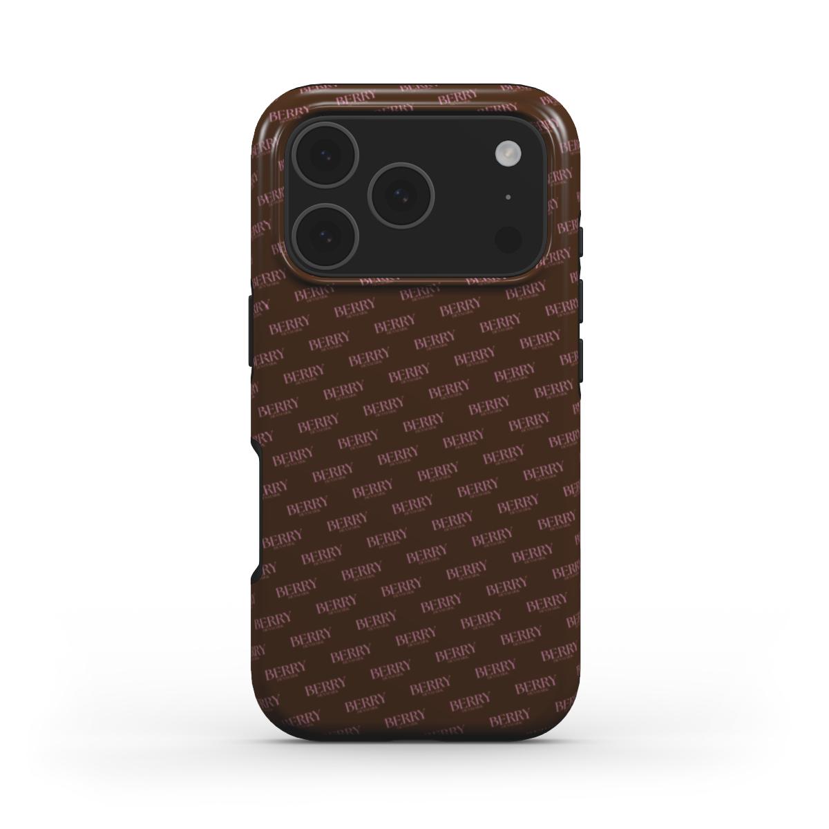 iPhone-skal med stilren design färg: rosa – Mocha Monogram iPhone MagSafe