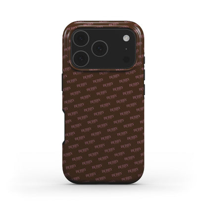 iPhone-skal med stilren design färg: rosa – Mocha Monogram iPhone MagSafe